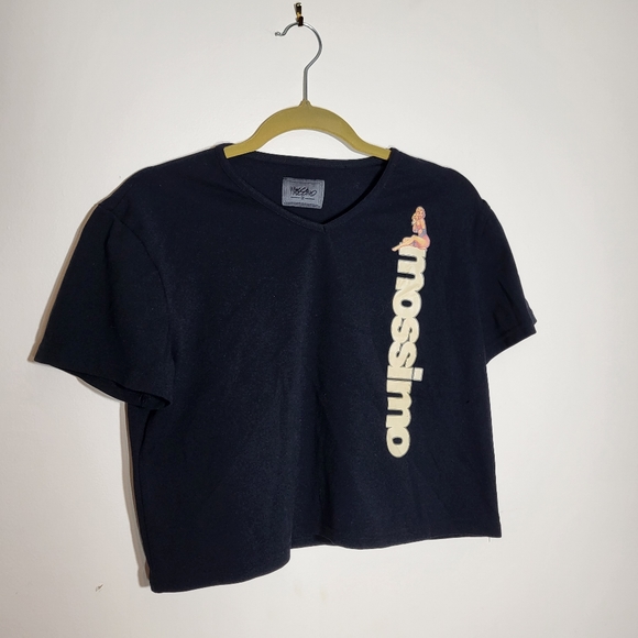 Authentic Vintage MOSSIMO Pin Up Skater 90s crop top Size Small Boxy Oversized - Picture 9 of 9